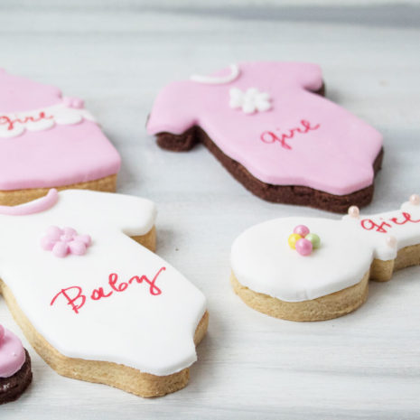 Decorated baby girl shower cookies