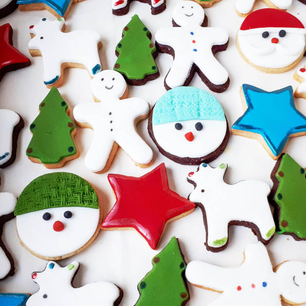 Decorated Christmas cookies