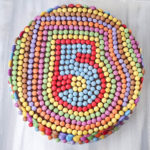 Ganache and Smarties birthday cake