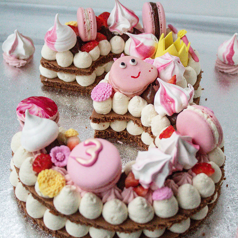 Number cake with Peppa pig - Atelier Eleni