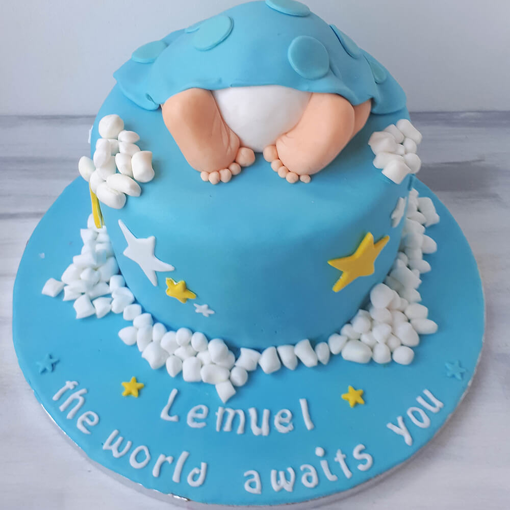 Sugar Art Baby Boy Shower Cake Atelier Eleni