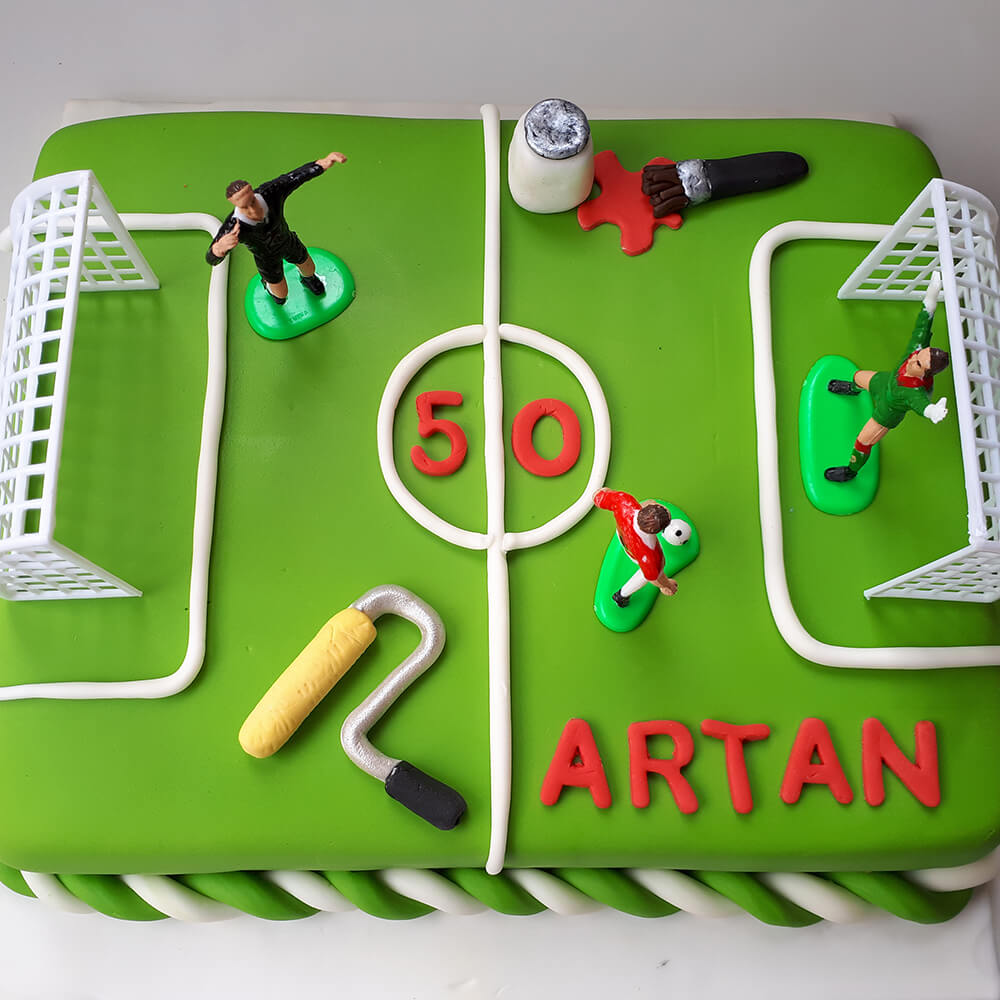 fcb soccer football birthday chocolate cake simple easy design ideas dec...  | Soccer birthday cakes, Football cake design, Simple cake designs